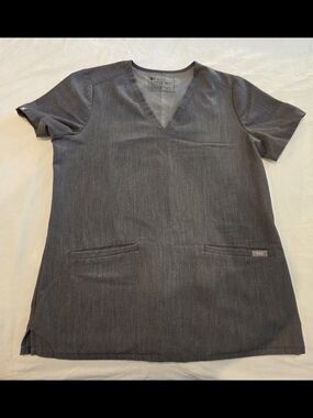 Figs Technical Collection Scrub Top in Heather Gray